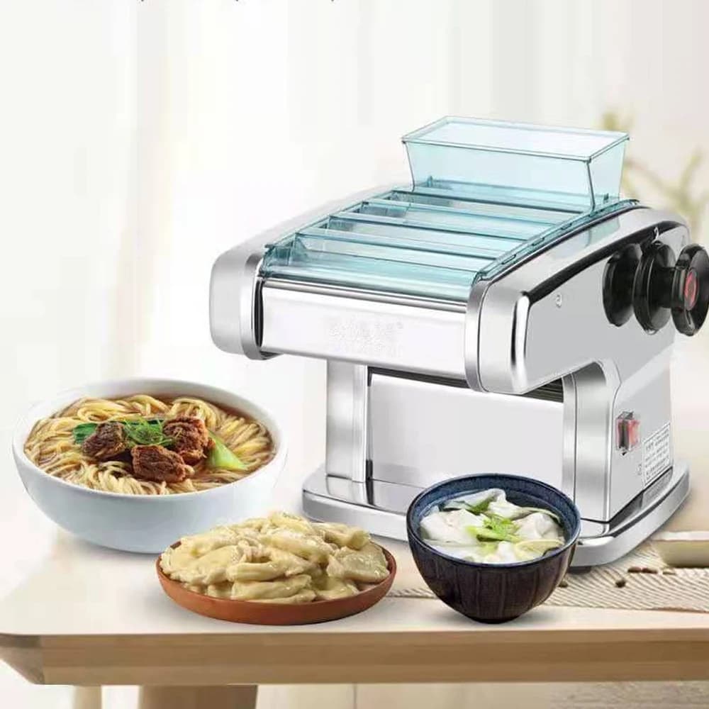 Macchina per fare noodle elettrica Macchina per pasta in acciaio inossidabile Affettatrice per taglio Macchina per pressare noodle Taglierina per pasta