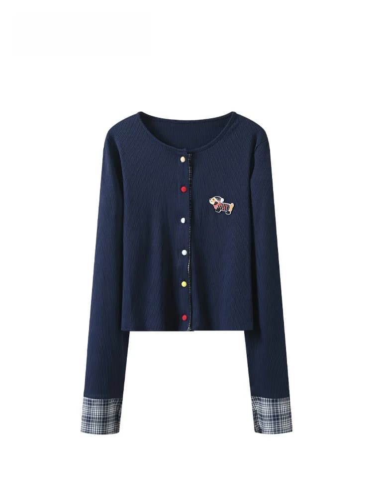 Maglione lavorato a maglia a maniche lunghe con scollo rotondo CaraCLUB taglie forti da donna, alla moda, giovanile, che nasconde le imperfezioni, stile college, top primaverile