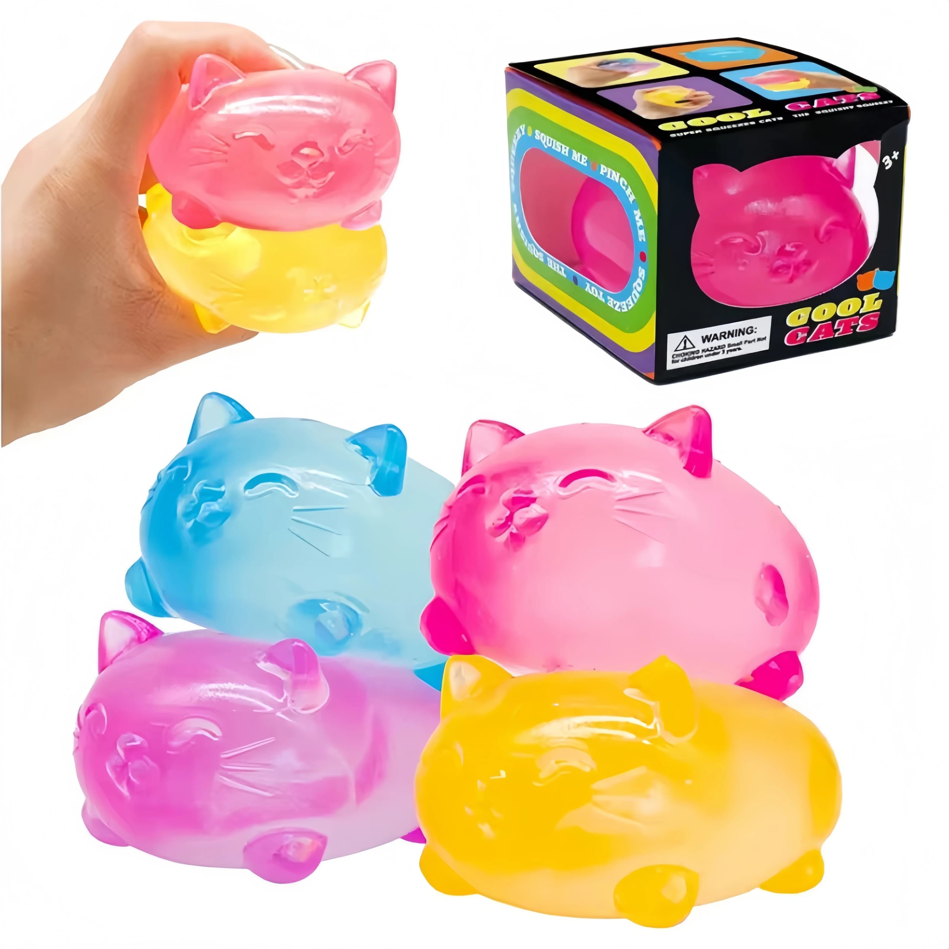Mini Giocattolo Antistress a Forma di Gatto, Morbido e Divertente, Non Tossico, per Alleviare la Pressione, Regalo per Adulti e Bambini, Ideale per Feste di Compleanno