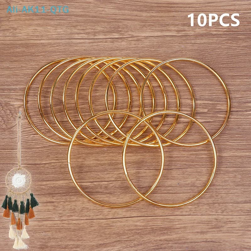 Hot！10 Pack 3 Inch Gold Dream Catcher Metal Rings Hoops Macrame Ring For Dreamcatchers And Crafts