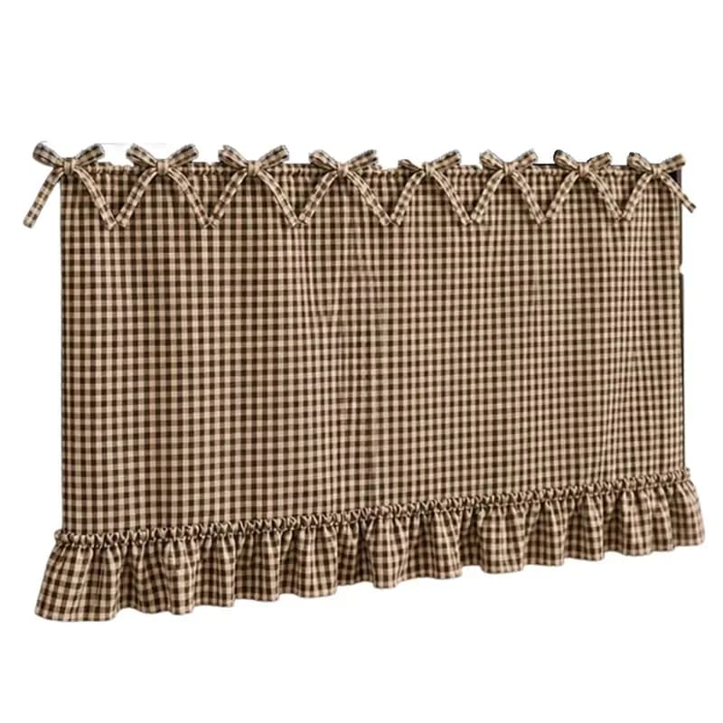 ABMR-Oven Skirt Dishwasher Curtain Stove With Tie Top For Door Farmhouse Cover Gingham Kitchen Dish Washer Apron Vintage