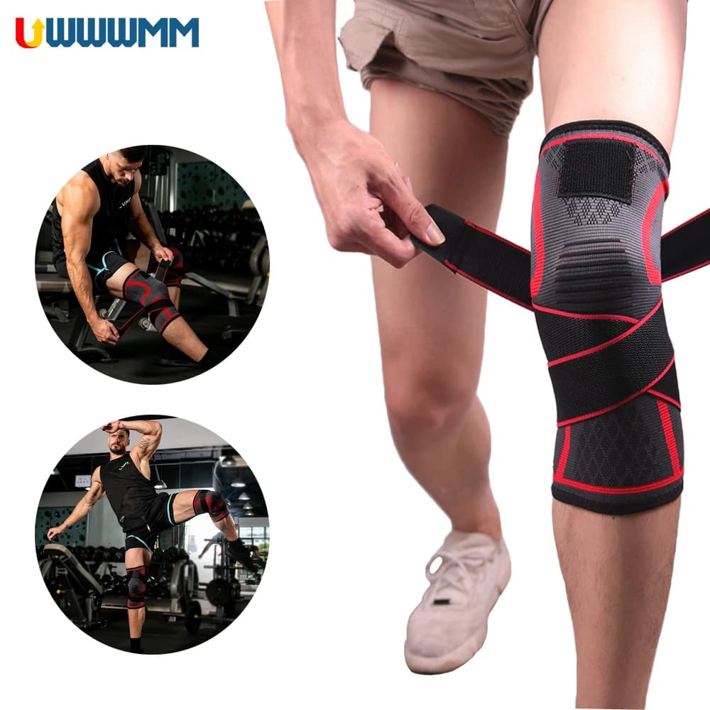 1 pz manicotto per ginocchiera a compressione con cinturino regolabile per uomo donna supporto per ginocchio Brace ginocchiere per sollievo dal dolore Procter articolare