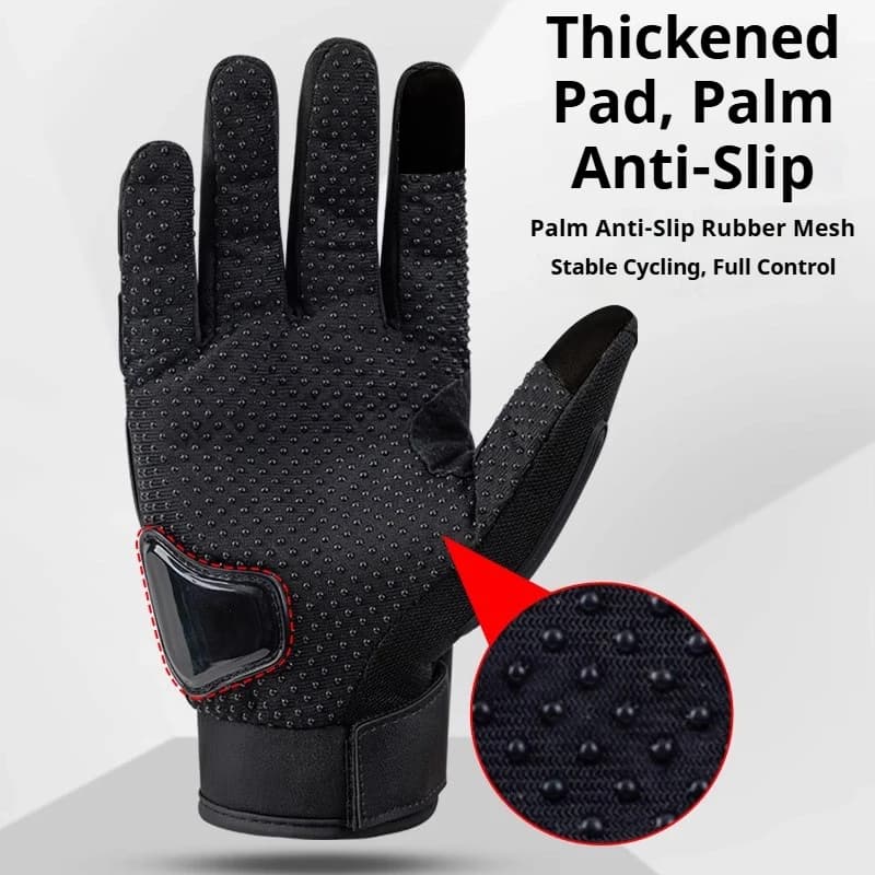 Breathable Motorcycle Gloves Touch Screen Knuckle Protection Anti-slip Shockproof Motorbike Bike Riding Full Finger Gloves