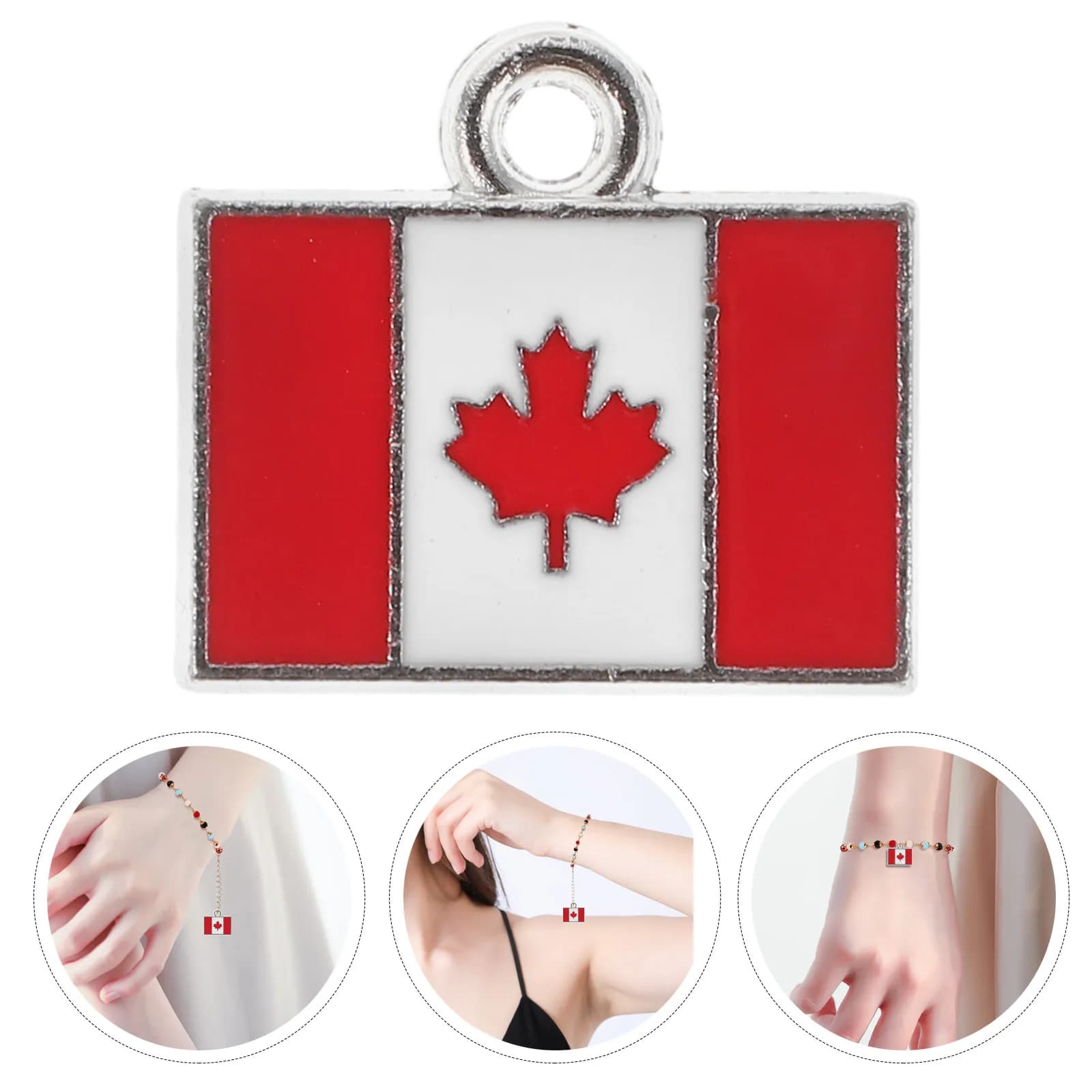 25 Pieces Pendants in League with Canadian Flag, Charms Decked in Acere Sheet for Bracelets Make by You, Necklaces, Keyrings, Jewelry, Travel Souvenirs, Gift