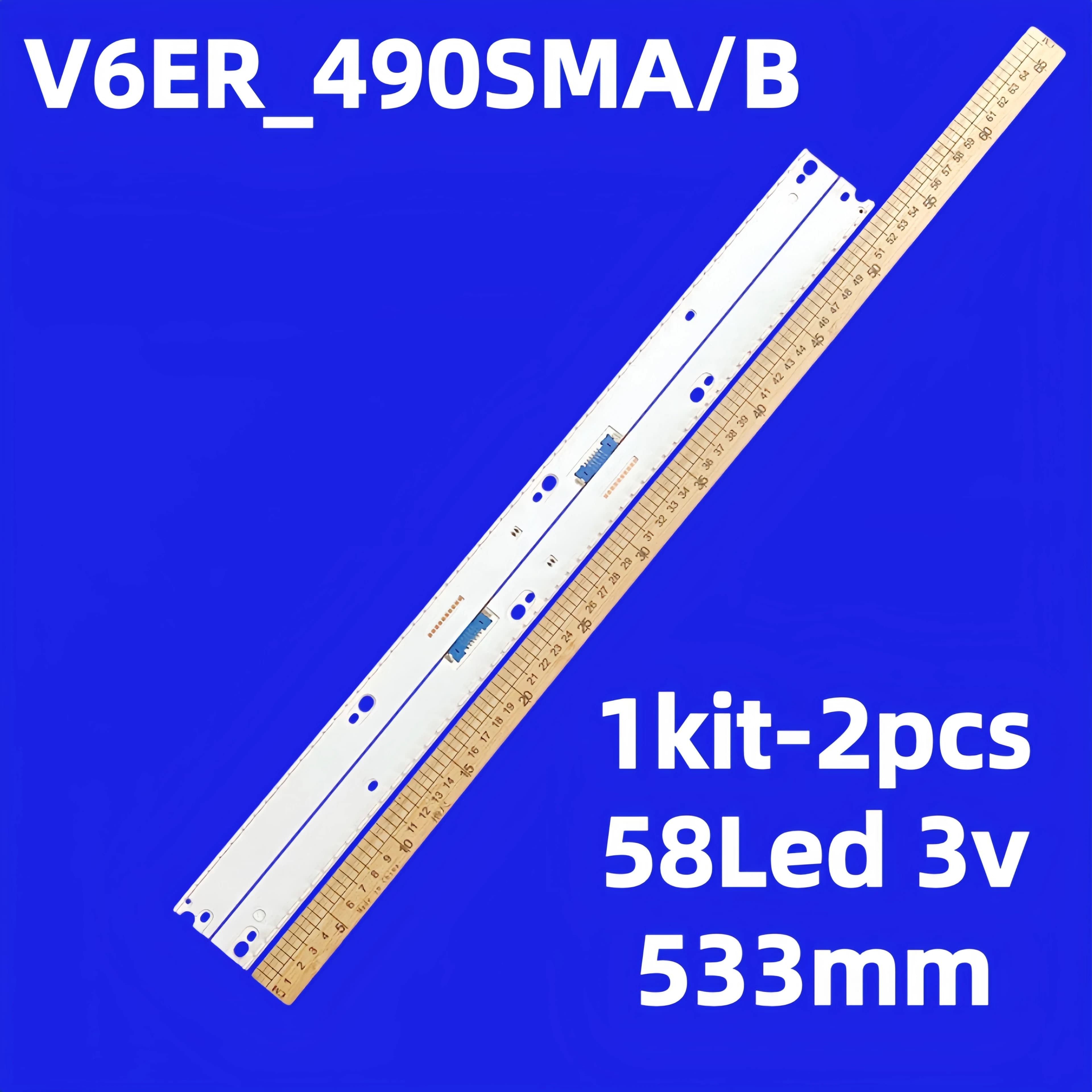 Striscia di retroilluminazione a LED per UE49MU6400 UN49MU7100 V6ER_490SMA/B_LED58_R2 BN96-39673A