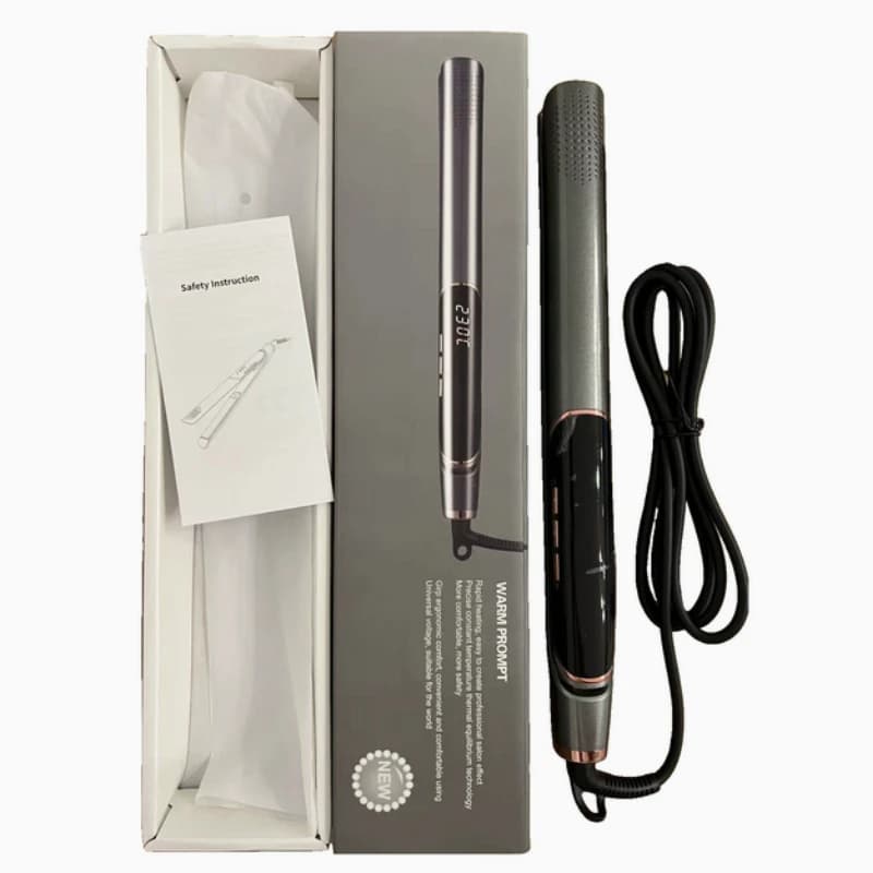 Piastra per capelli agli ioni negativi con display LCD, strumento per lo styling dei capelli, per stirare e arricciare, ferro arricciacapelli a doppio uso