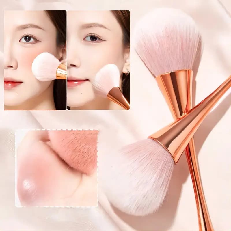 Pennello per fard in polvere oro rosa Pennello per trucco professionale Grande viso cosmetico Cont Cosmetico per viso Cont Brocha Colorete Strumento per trucco