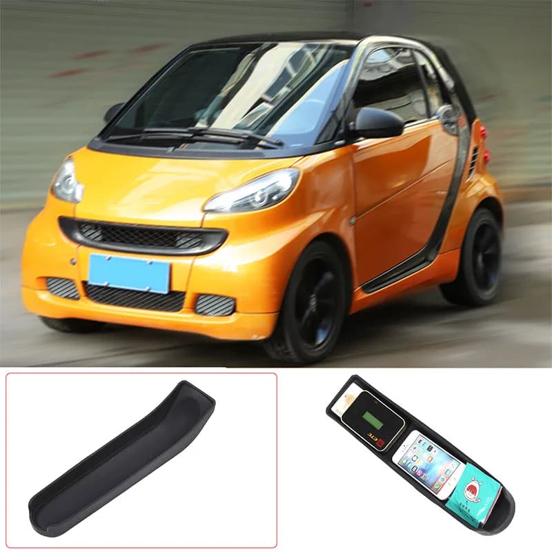 Scatola di immagazzinaggio del freno a mano di controllo centrale per Mercedes Benz Smart Fortwo 451 2009-2015 Scatola di immagazzinaggio nascosta del bracciolo Accessori auto