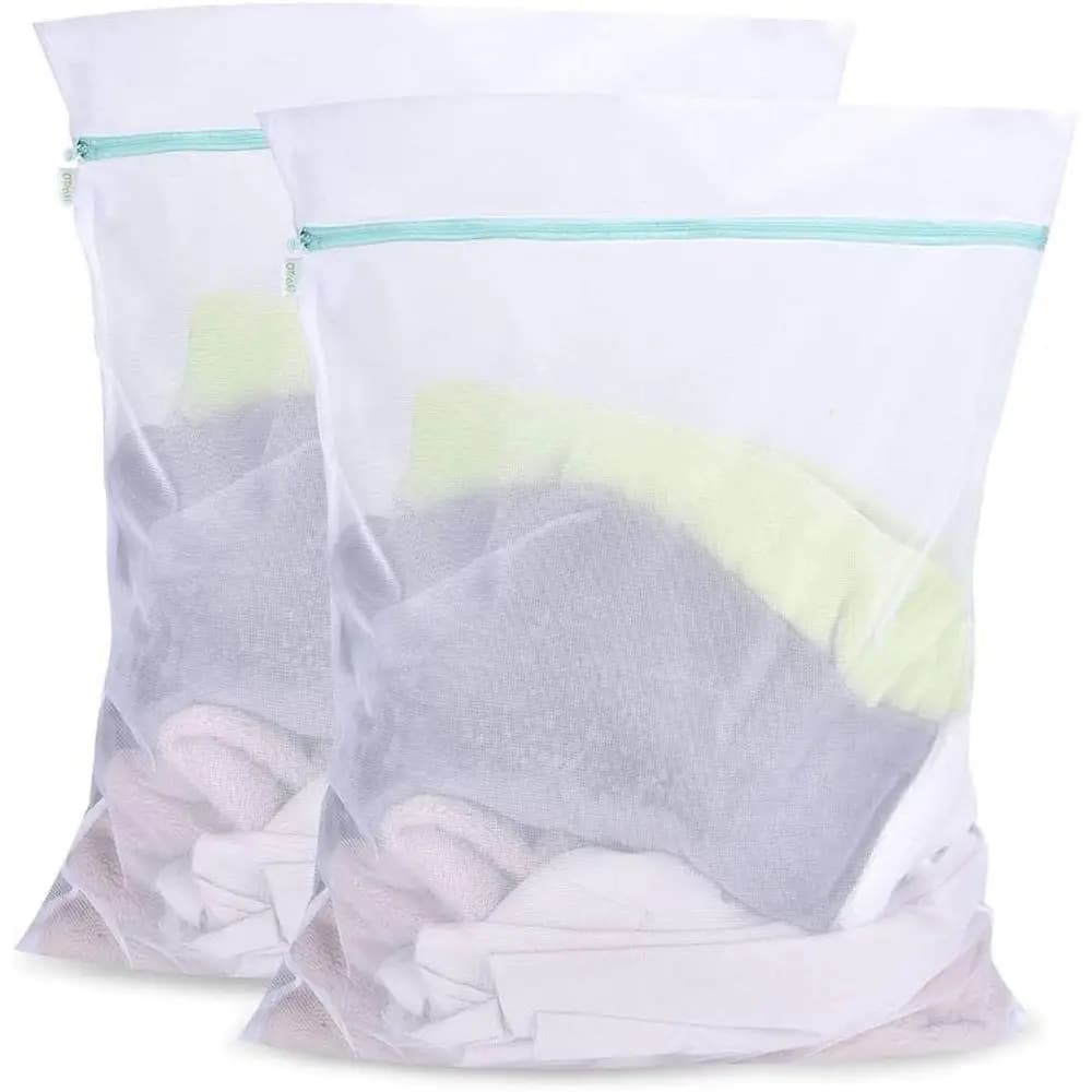 Mesh Laundry Bag or Delicates 2 Pack Garment Wash Bag 24 x 32 inch Zippered Large Washing Bags for College Dorm, 60 x 80 cm.