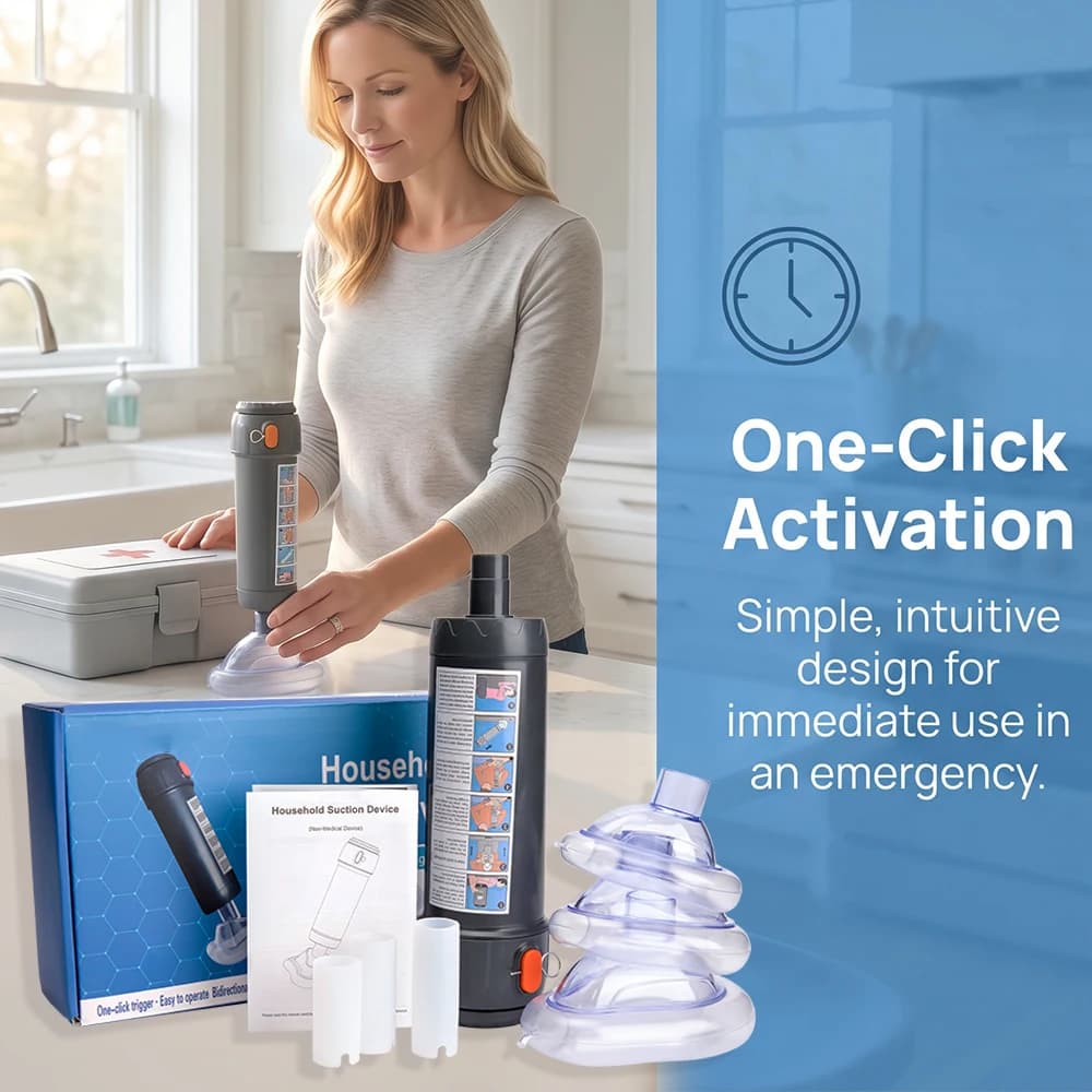Dispositivo Anti-Soffocamento con Forte Aspirazione, Kit di Emergenza Domestico, Dispositivo di Primo Soccorso per Assistenza alle Vie Aeree, Dispositivo per Manovra di Heimlich, Anti-Asfissia