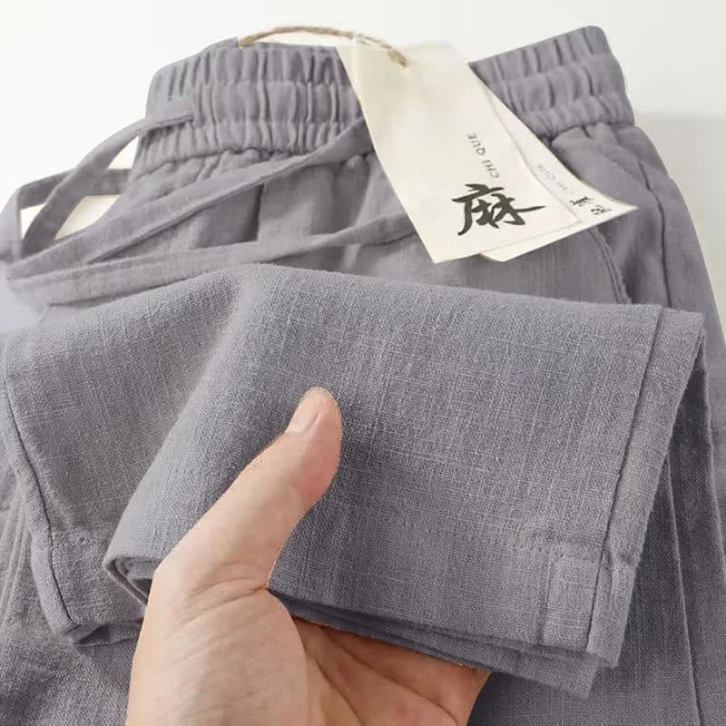 Pantaloni Estivi da Uomo in Lino, Tinta Unita, Comodi per Casa, Sottili e Traspiranti, Stile Sportivo Casual per Coppie