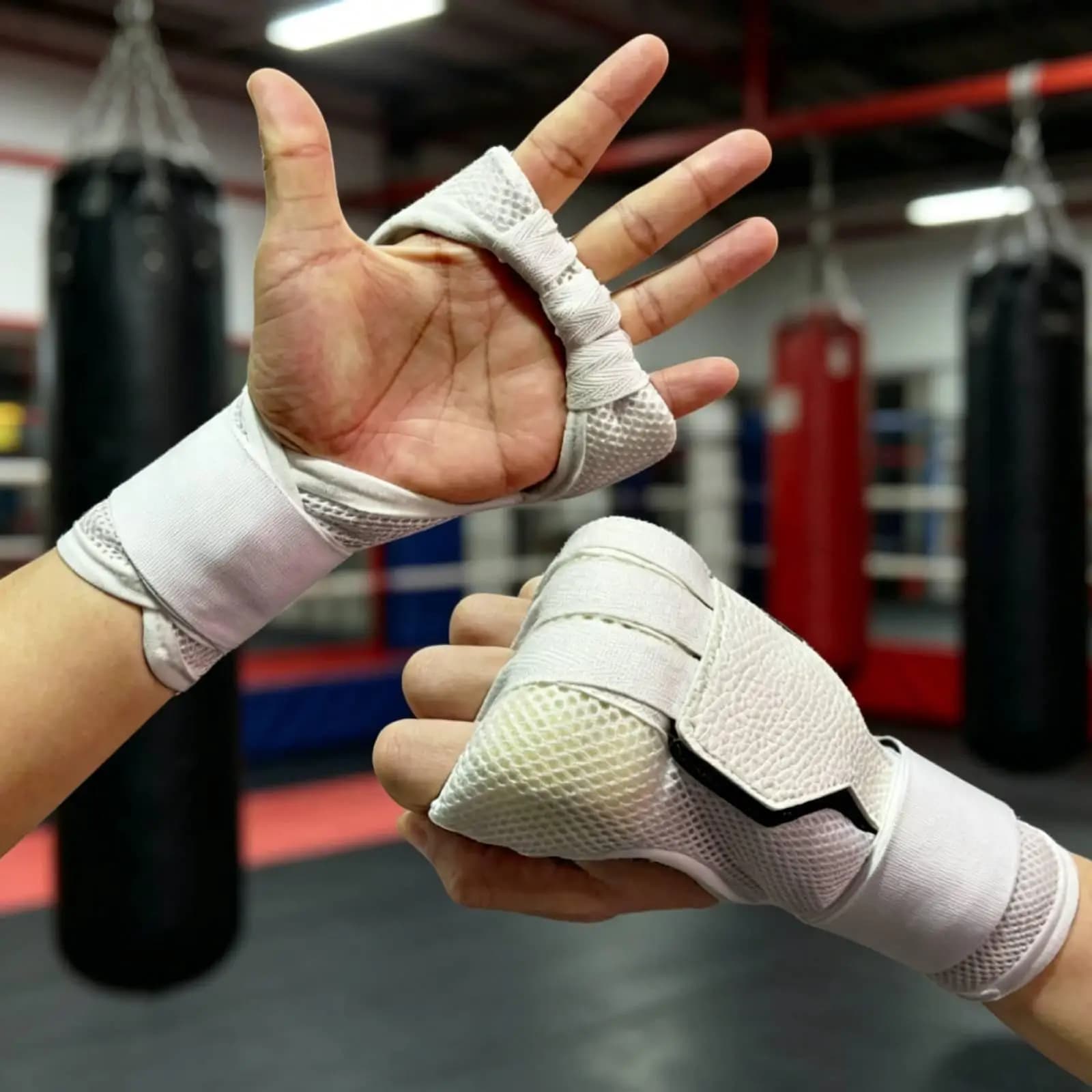 Half Finger Boxing Gloves Lightweight Mesh MMA Fitness Gloves Hand Protection for Punching Bag Training