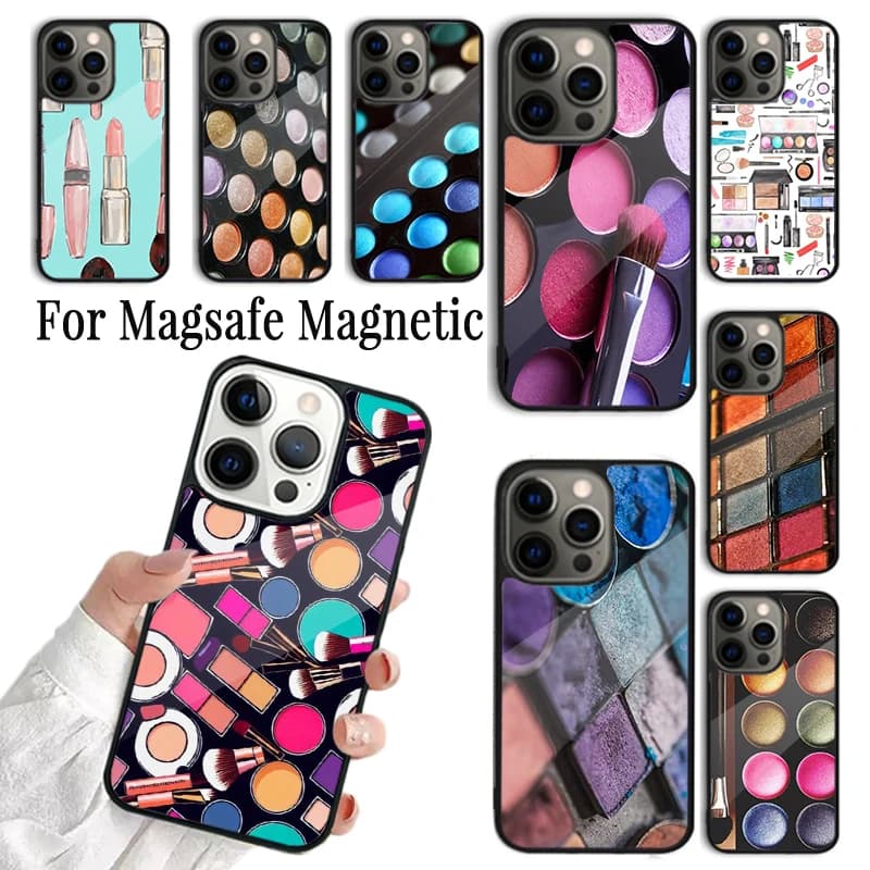 Cover per iPhone con Design Palette Ombretti, Compatibile con iPhone 17 AIR 16 15 14 13 12 11 Pro Max Plus, Custodia Magnetica Wireless Magsafe