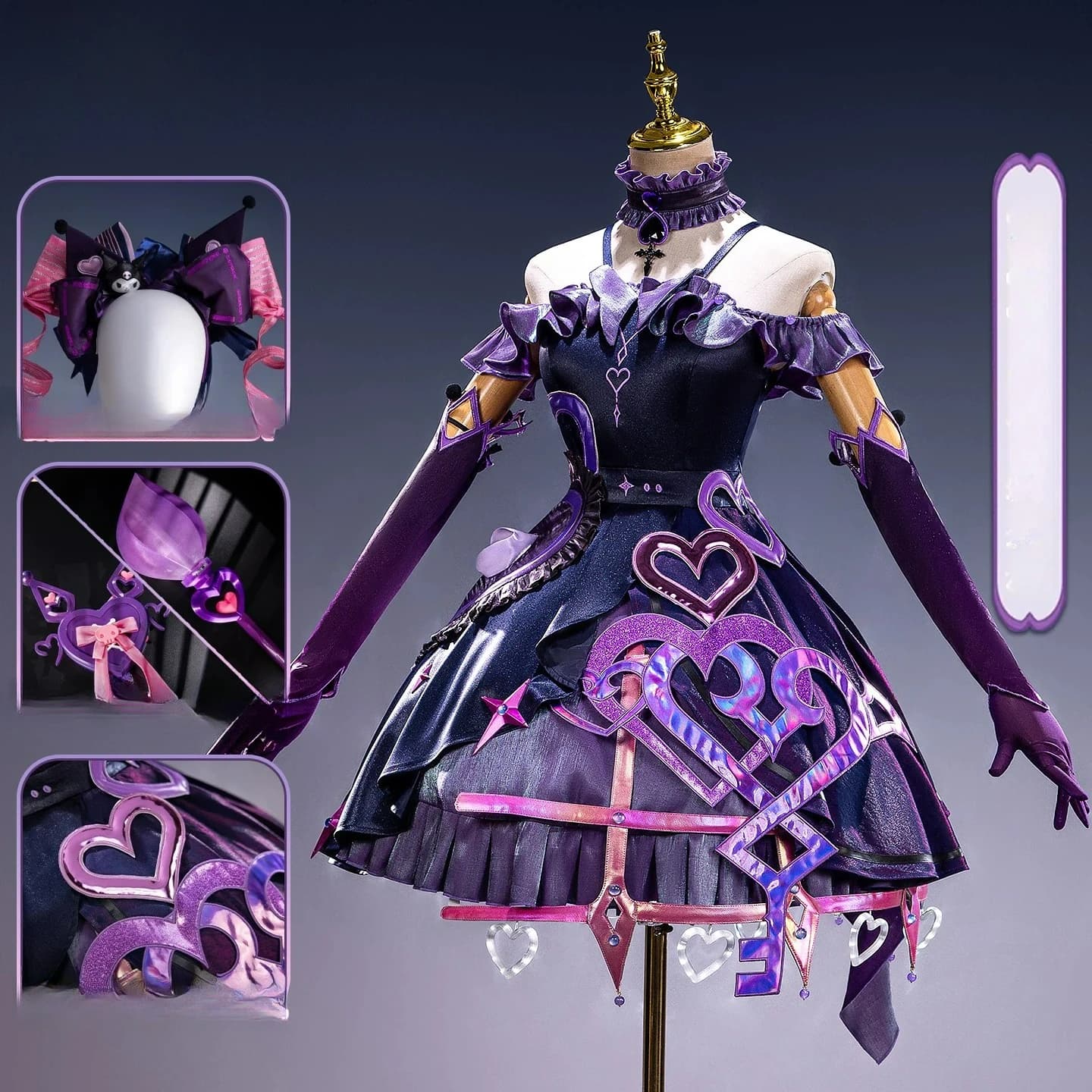 Costume Cosplay Anime Honor of Kings Kuromi Heart Game per Donna, Uniforme di Halloween, Abiti per Feste di Carnevale e Giochi di Ruolo