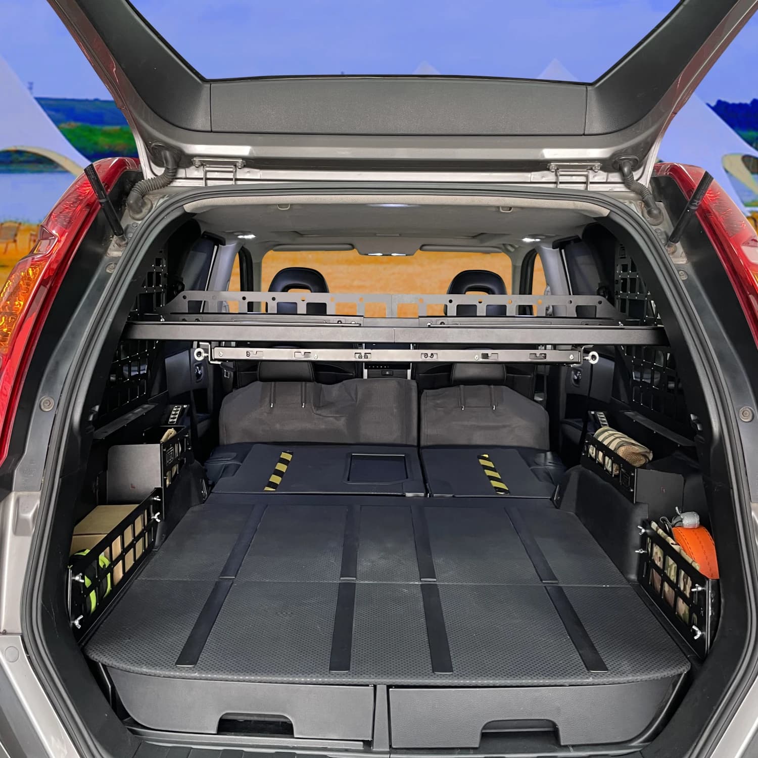Accessori da campeggio per auto Tronco Pannelli Molle Portapacchi Organizer Rack per Nissan X-Trail T31 2008-2013