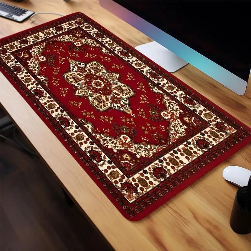 Gaming Mouse Mat with Design Persian Carpet, Rubber Anti-slip Base, Office Desk Mat and PC Gaming Accessories