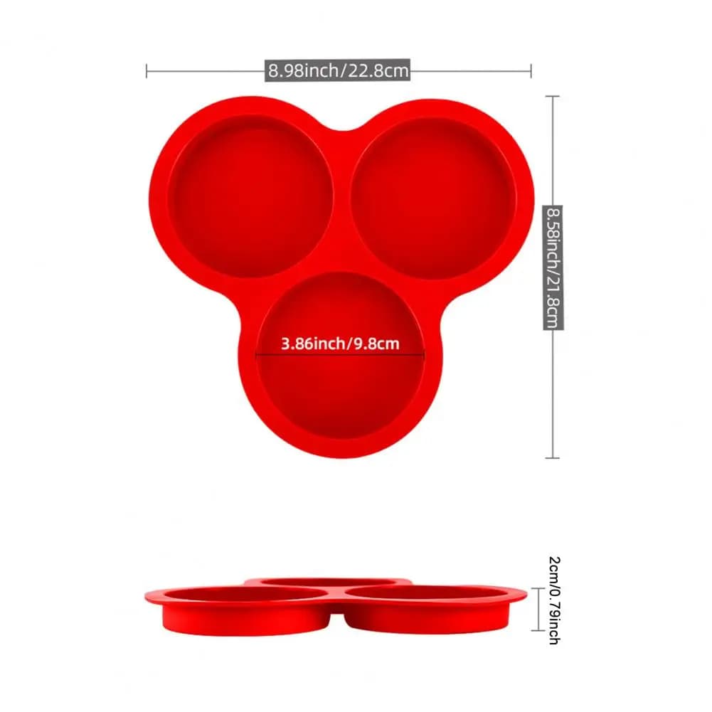 3 Cup Silicone Cake Mould for Air Fryer Yumbo Muffin Tarts Pancake Egg Cake Print