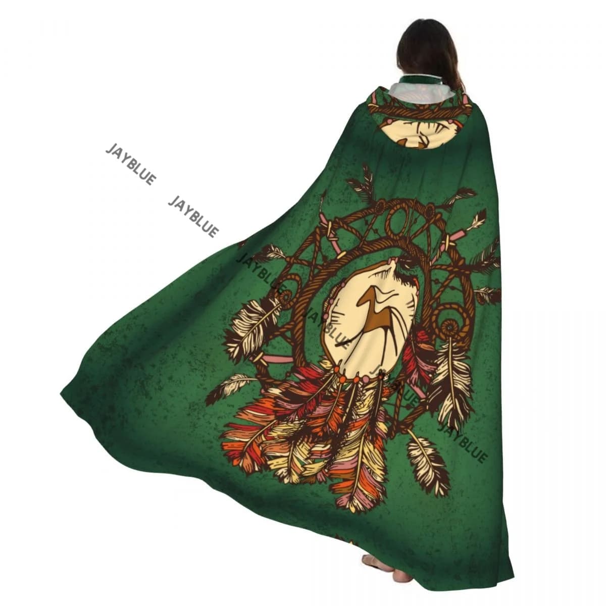 Unisex Adult Indian Dream Catcher Cloak with Hood Long Witch Costume Cosplay