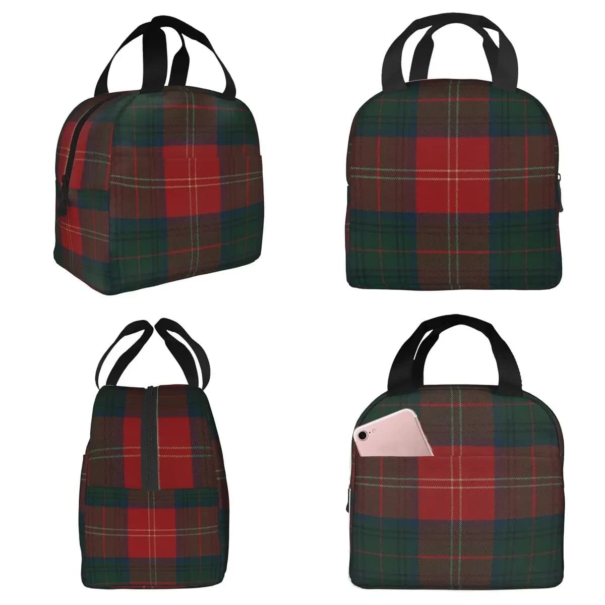 Borsa termica per il pranzo con motivo scozzese Royal Tartan per donna, borsa termica per ufficio, contenitore portatile per alimenti