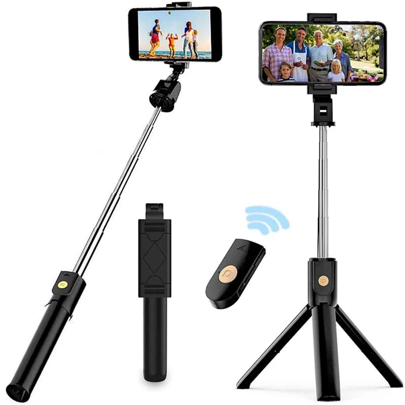 Selfie Stick Monopiede Mini Treppiede Selfi con supporto per telefono cellulare remoto Bluetooth per iPhone Samsung Xiaomi Cell Smartphone