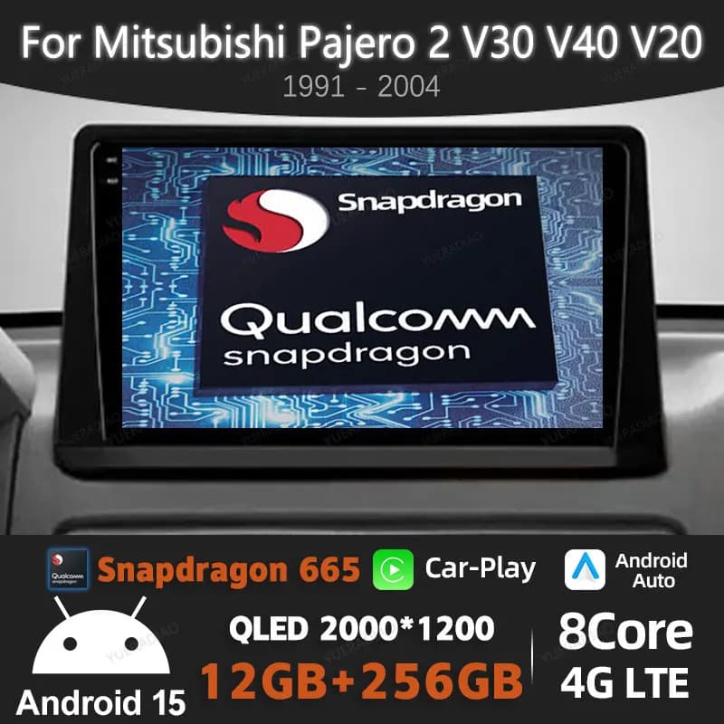 Android 15 Carplay Auto Per Mitsubishi Pajero 2 V30 V40 V20 1991 - 2004 Autoradio Lettore Video Multimediale NAVI GPS 4G WIFI QLED