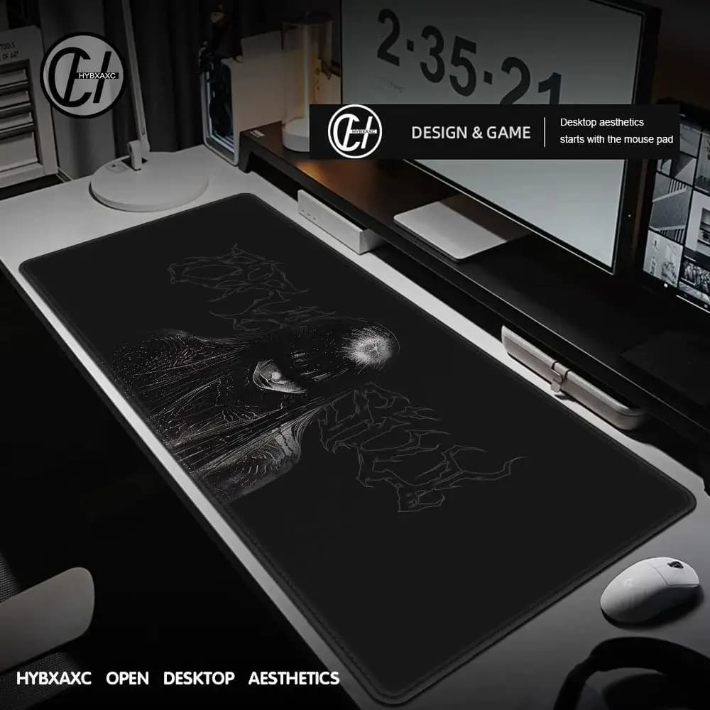 Tappetino per Mouse Nero Sora Game, Grande Mousepad Personalizzabile, Superficie Liscia per Gaming, Tappetino da Scrivania per FPS, Esports e Ufficio