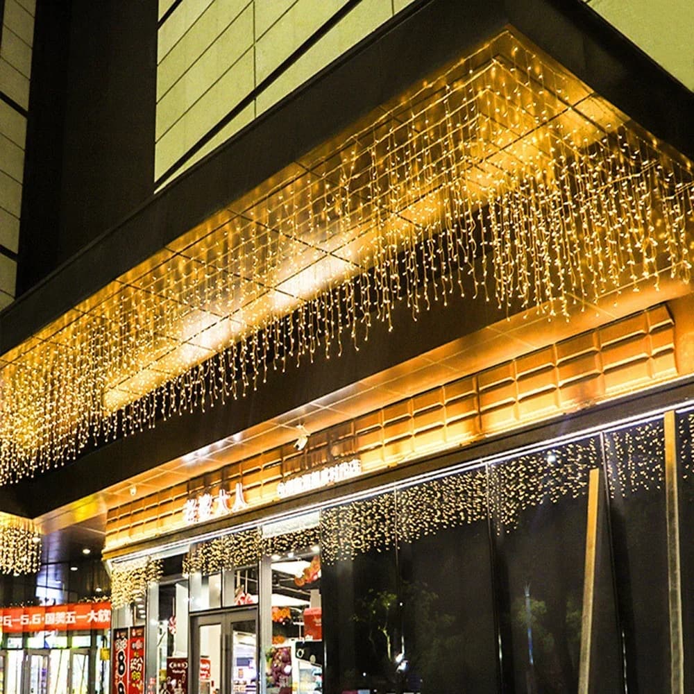 5/30/40M LED Ghiacciolo String Fata Luce Tenda Di Natale Ghirlanda Luci A Distanza All'aperto Per Il Capodanno Matrimonio Strada Vacanza Decor
