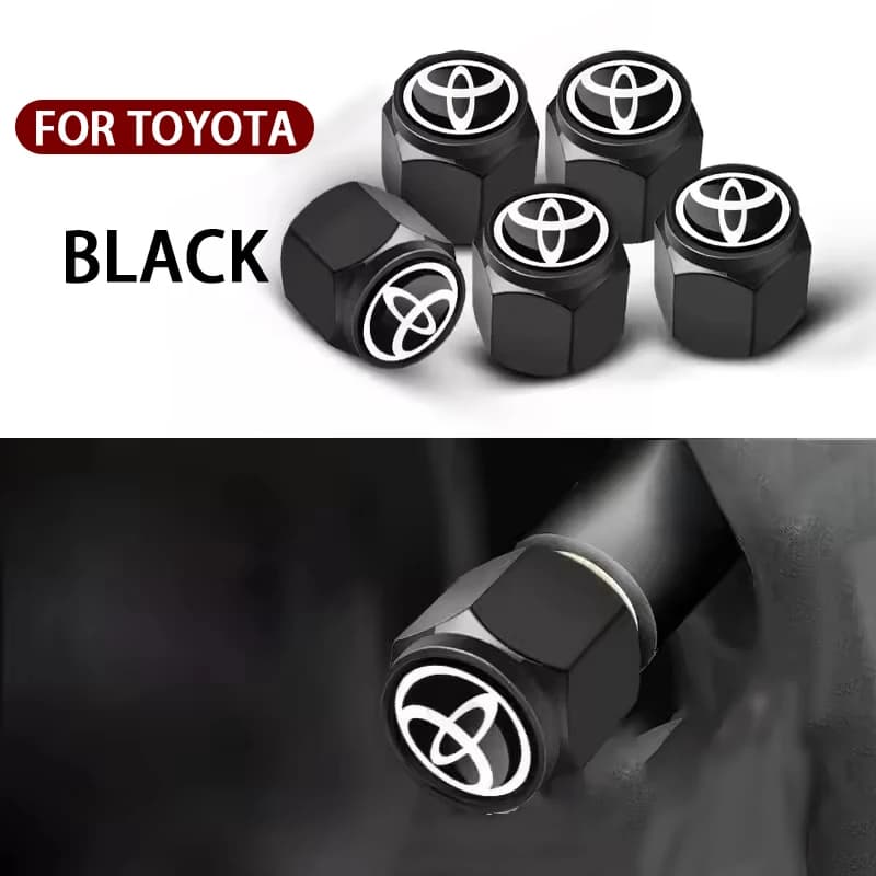 5 pcs auto tyre valve plugs, dustproof and waterproof, Toyota Hilux accessories, Yaris, Corolla, Camry, CHR, Auris, Tacoma