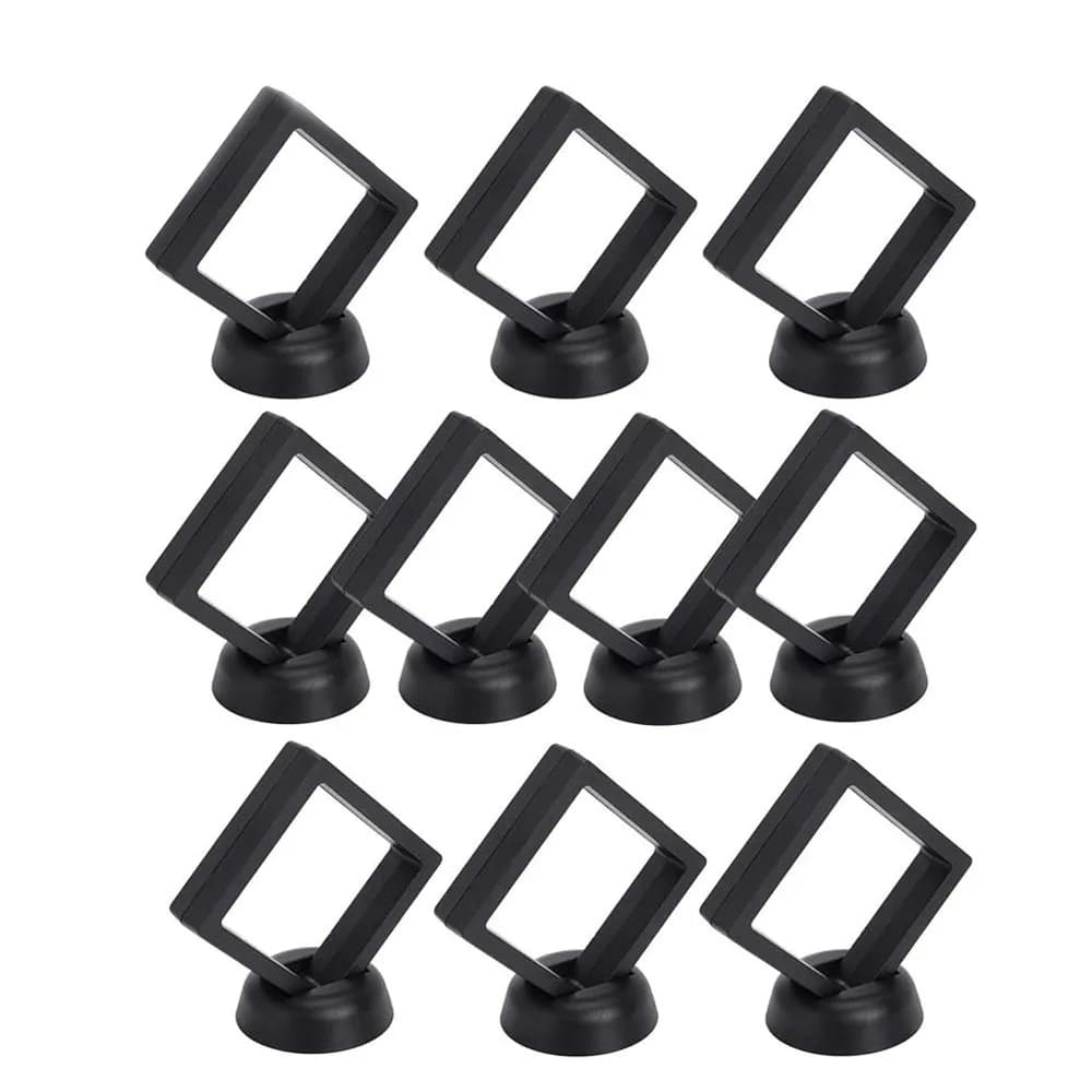 Scatola espositiva da 10 pezzi Cornice galleggiante 3D Espositore per gioielli Scatola regalo per ombra Porta ciondolo ad anello Custodia per presentazione in pietra per gioielli