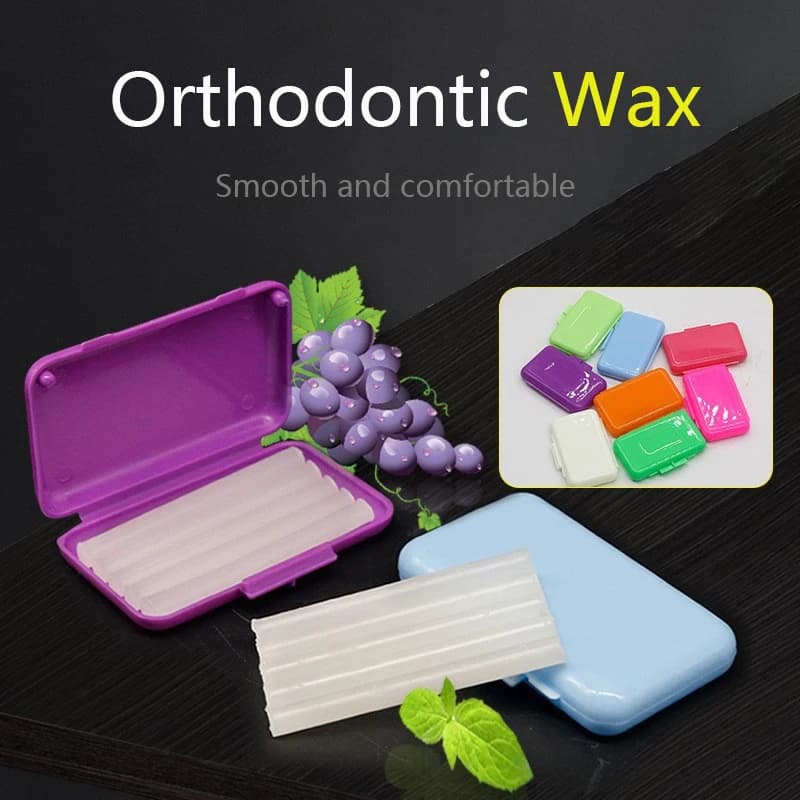 Cera Ortodontica per Denti con 10 Aromi di Frutta, Adatta per Apparecchi e Bretelle, Irritazione Gengivale, 5 Stick/Scatola BHL14-FRO