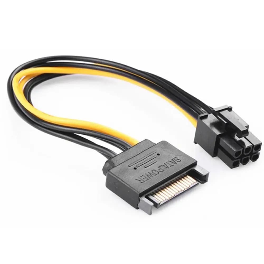 Cavo di alimentazione grafico PCI Express da 15 pin a 6 pin maschio a femmina Cavo di alimentazione SATA Cavo di alimentazione scheda video Cavo adattatore SATA
