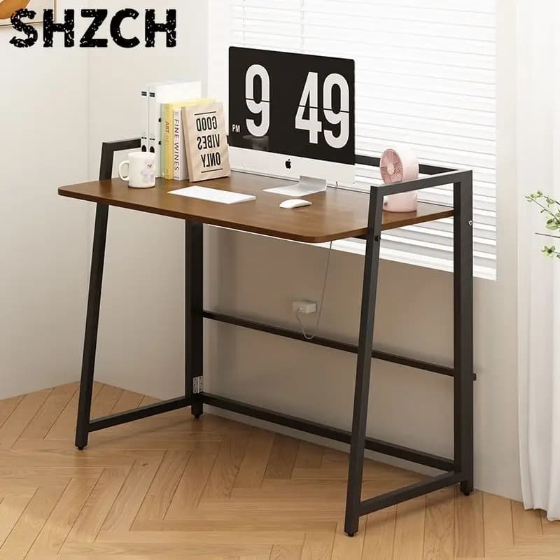 Folding computer desk Standing mobile simple workbench Home writing table Student office gaming Bedroom desk