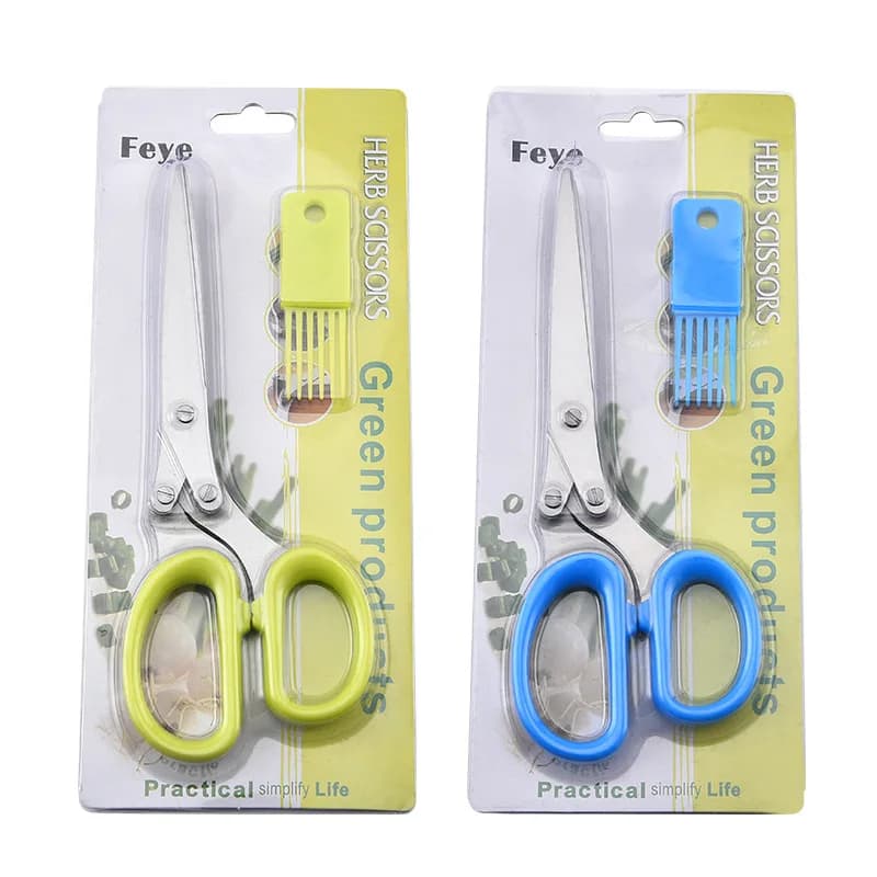 Dobeli 5 Layer Multi-functional Stainless Steel Scallion Scissors Vegetable Salad Chopping Kitchen Cutter Shears Accessories