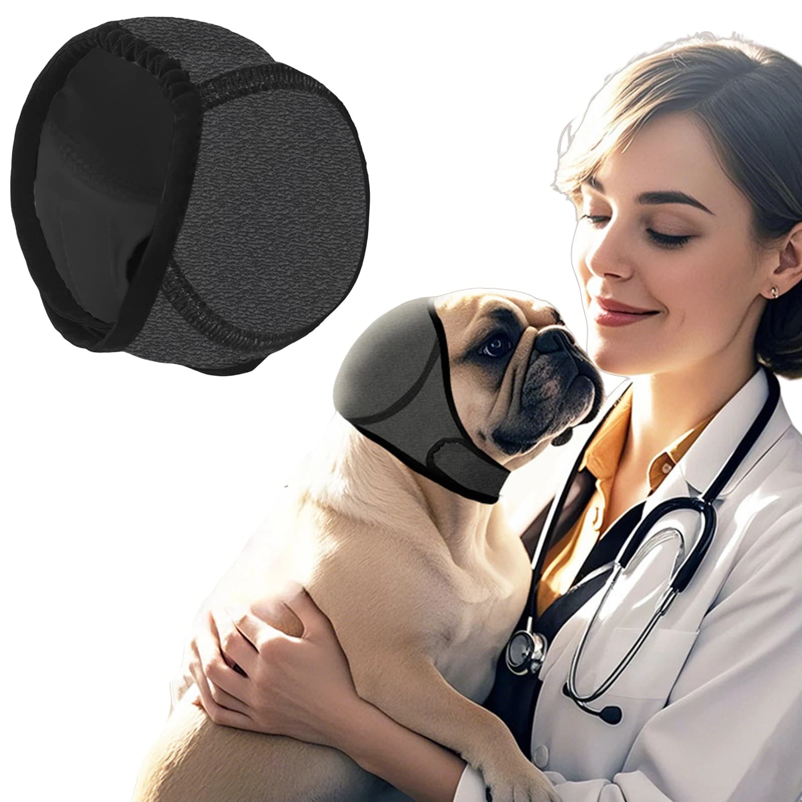 Dog ear plugs No Shake Ear Wrap for bathroom, drying, swimming and noise protection