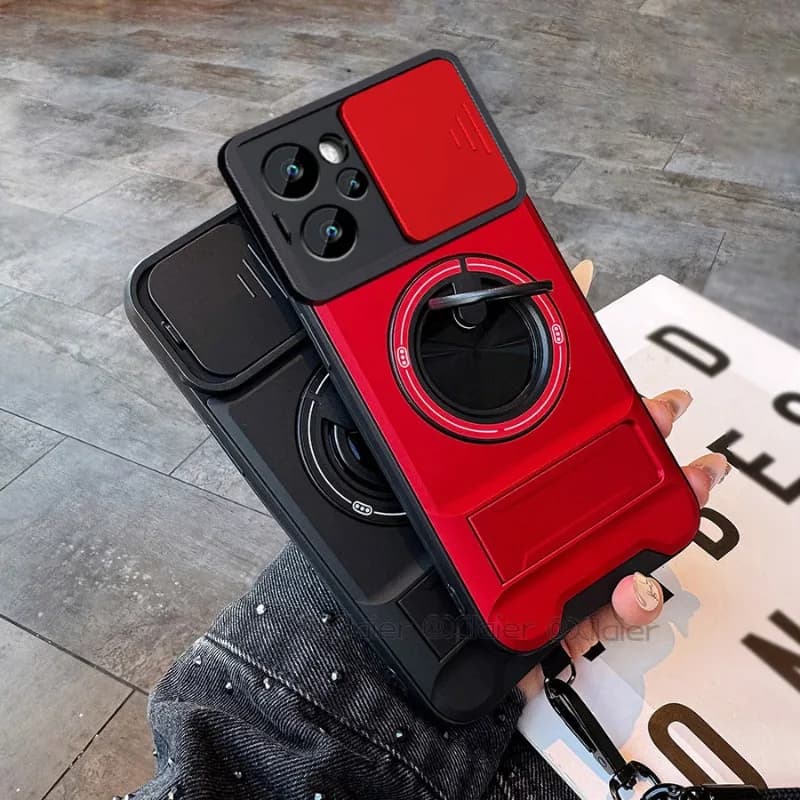 Case For OPPO Reno 15F Reno 15 FS 5G Case Magnetic Bracket Tripod Camera Slide Cover Protection Phone Cover Shockproof Shell