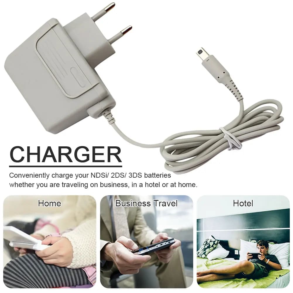 AC110V-240V Adattatore di alimentazione USA con punta pieghevole Spina UE Caricatore da muro Adattatori di ricarica per 3DS/NUOVO 3DS XL/NDSI
