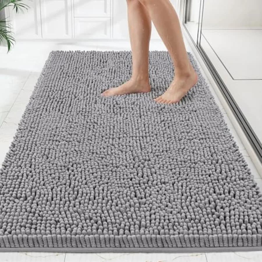 Tappeti da bagno 72 x 24, spessi, morbidi, assorbenti, in ciniglia, con fondo in gomma, per pavimento del bagno, vasca, doccia, camera da letto