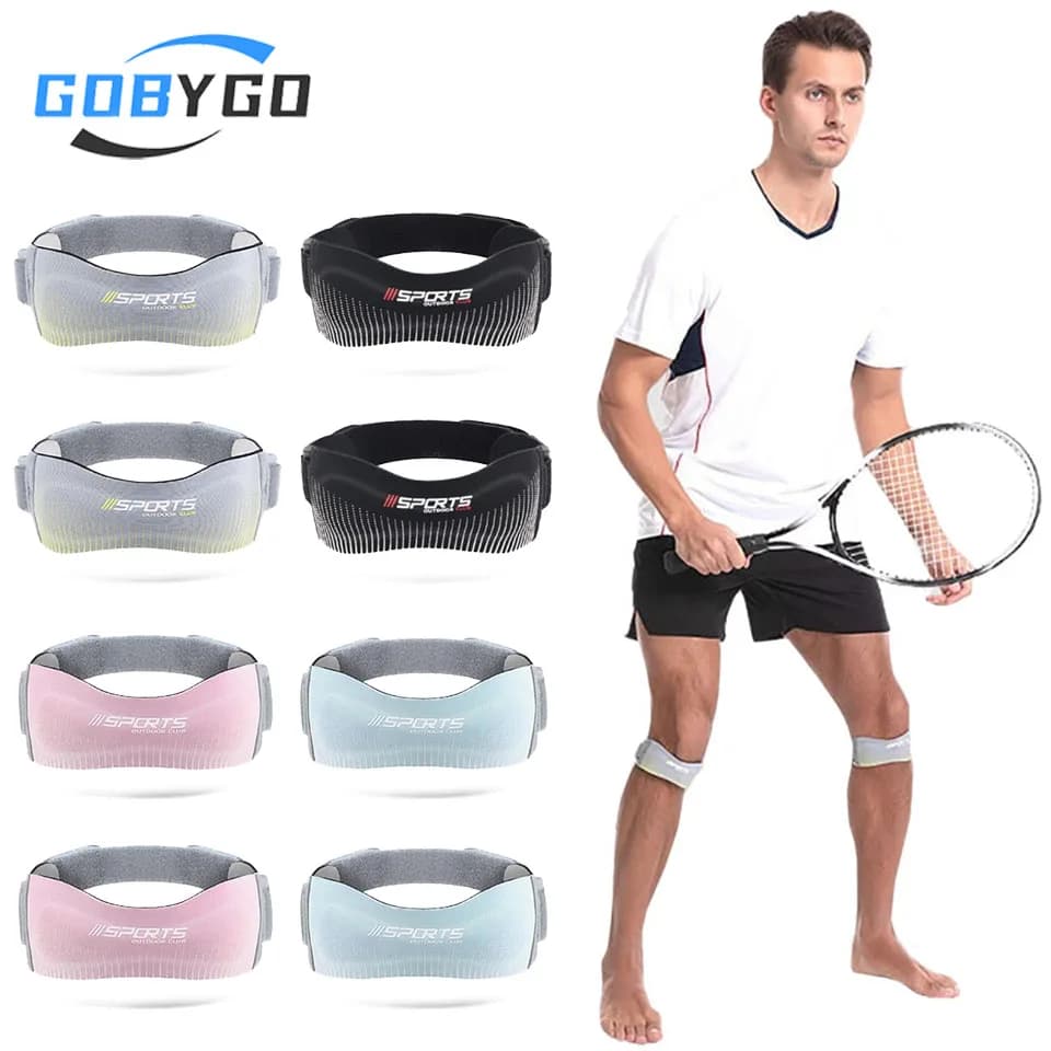 GOBYGO 2 pcs open air sport knee strap shock absorption rope jump compression unisex adjustable sleeve