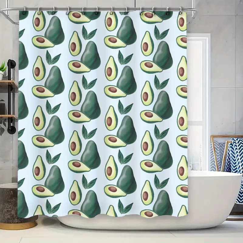 Tenda da doccia con avocado, decorazione per cucina e bagno, tessuto impermeabile stampato con motivo di frutta verde fresca, acquista su AliExpress