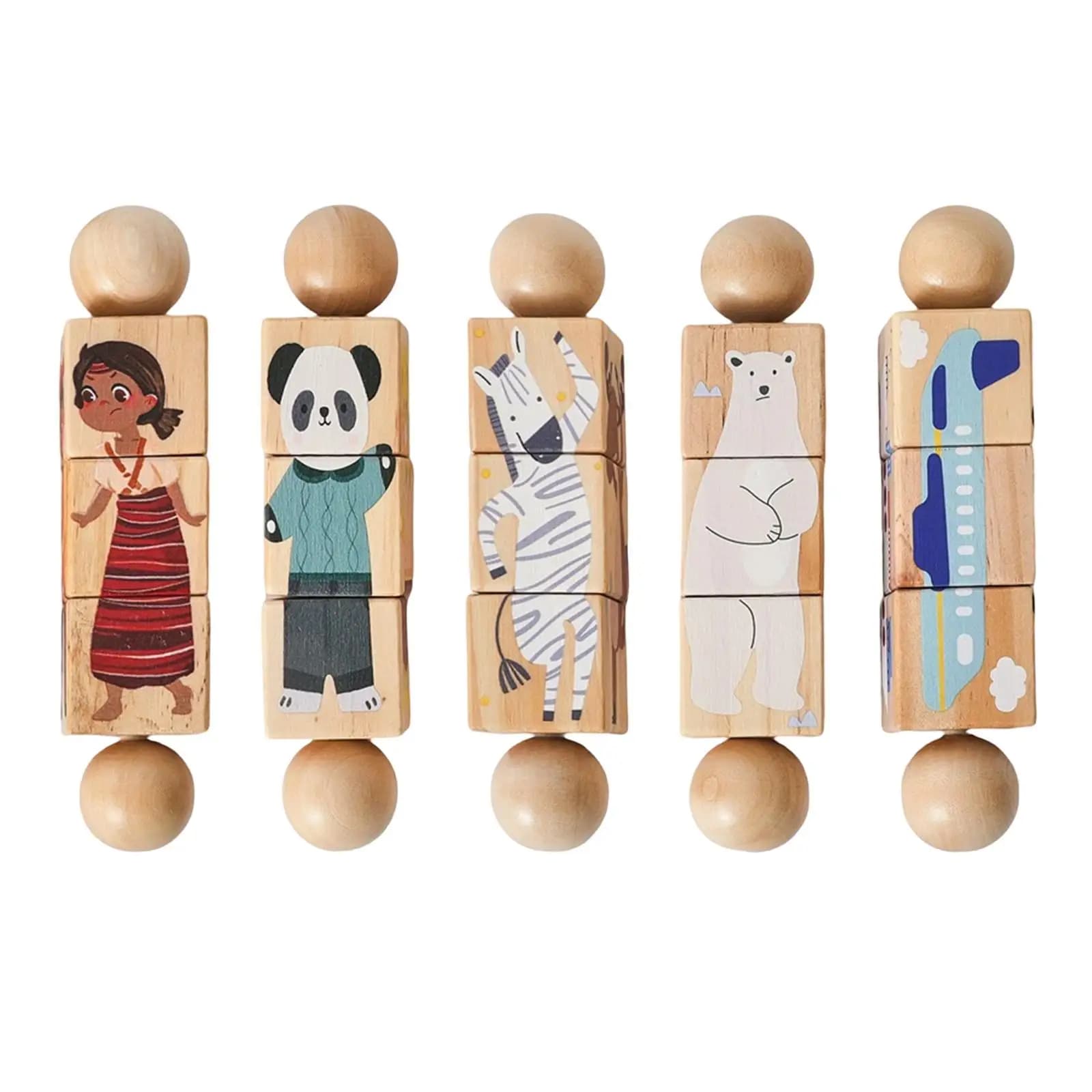Gioco Interattivo in Legno con Blocchi a Torsione per Bambini in Età Prescolare, Giocattolo Educativo per lo Sviluppo della Motricità Fine