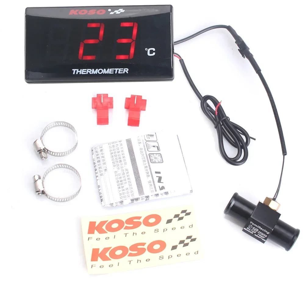 Universal Thermometer for Motorcycle Instruments Sensor Adapter Temperature Temperature Water Temperature Display Digital Display for KOSO