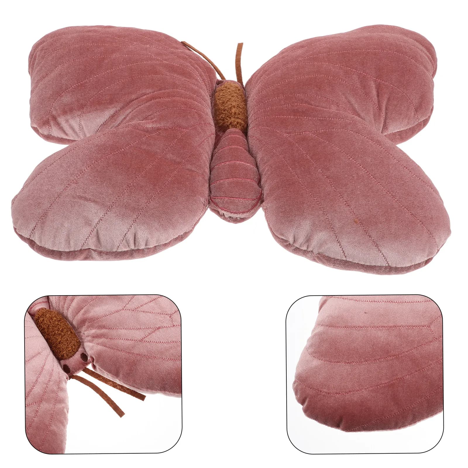 Cuscino Decorativo Morbido a Forma di Farfalla Rosa per Letto, Cuscini Decorativi Boho, Cuscino Accogliente per Cameretta Bambini, Decorazione per Casa e Viaggio