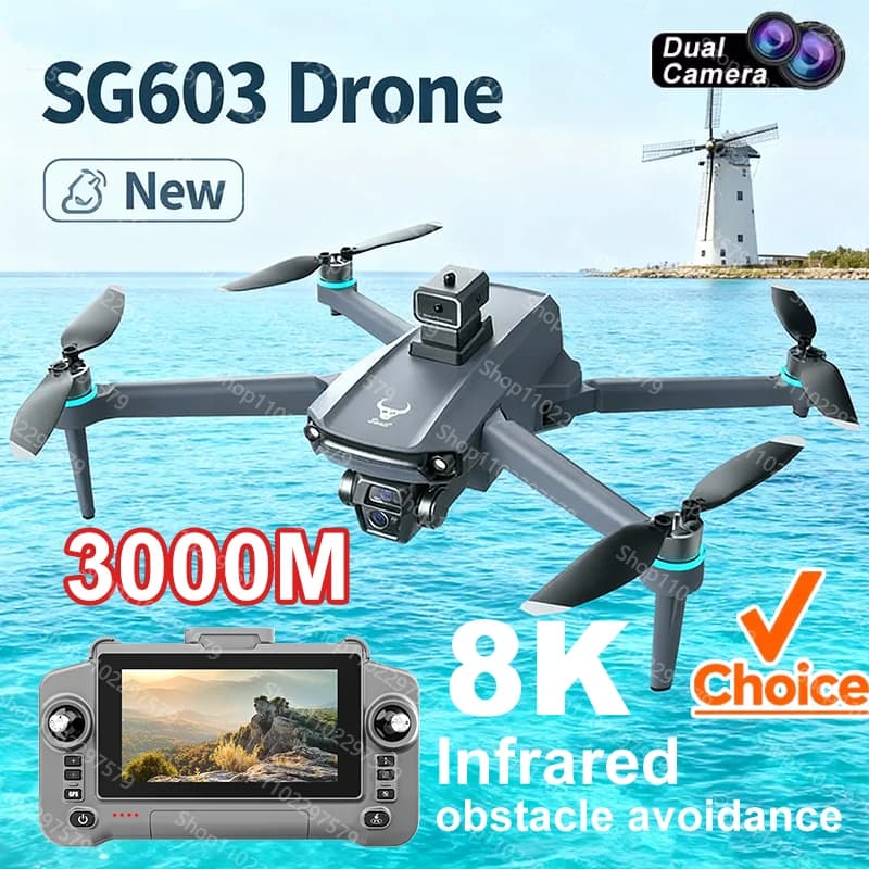 Nuovo Brushless Power SG603PRO Drone Professionale HD Quadcopter LCD da 4,5 pollici RC FPV A Infrarossi Evitamento Ostacoli UAV Quadcopter Giocattolo