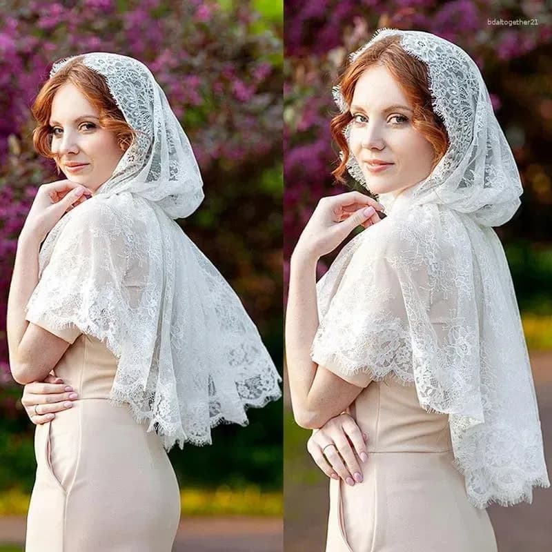 Bridal Scarf Wedding Scarf Muslim Scarf Ivory Lace Scarf Ethnic style loose large