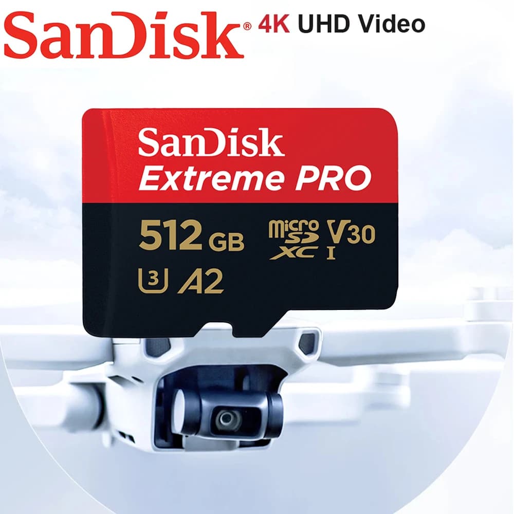 Scheda di memoria SanDisk A2 ExtremePRO micro SDXC UHS-I da 64GB 128GB 256GB C10 U3 V30 4K UHD video TF Card