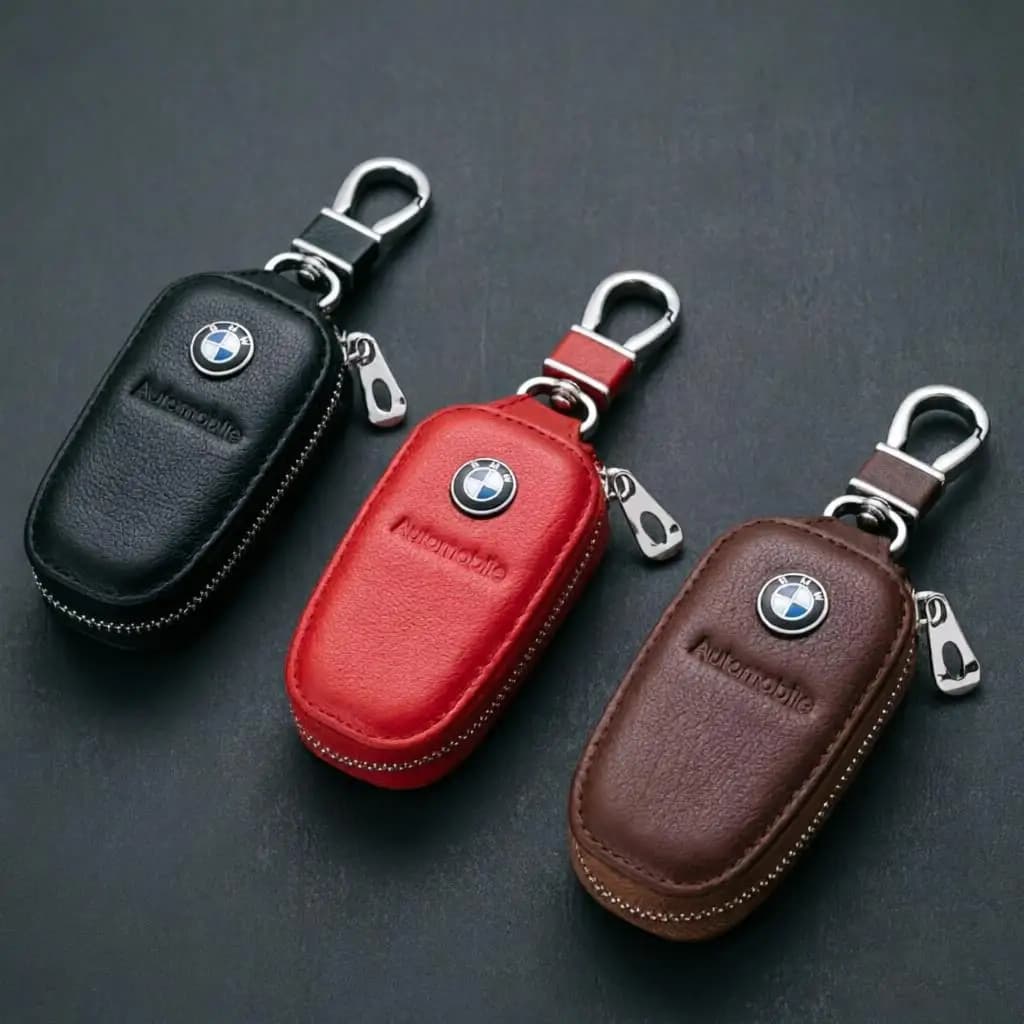 Leather Car Key Bag Multifunction Organizer Wallet For BMW M Power Performance E90 E91 E92 E93 X1 X3 X5 X6 M3 M5 F18 E63 Sticker