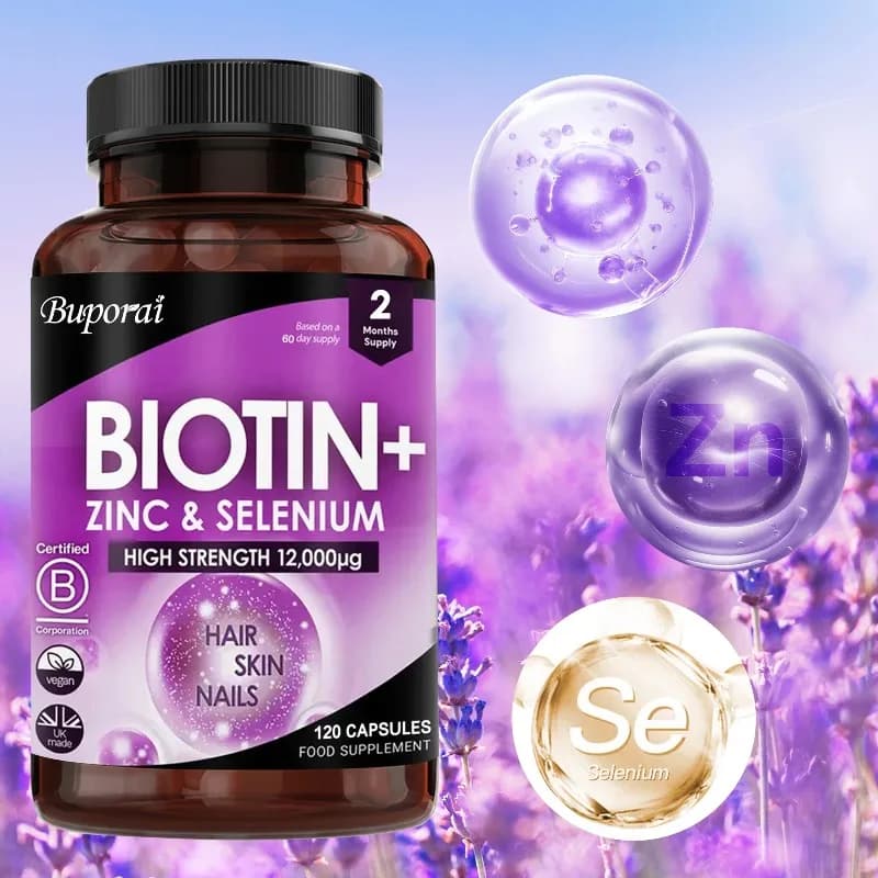 Integratore di biotina + zinco + selenio: promuove la salute ossea, supportare la salute cellulare e fornire energia, aiuta a potenziare l'immunità