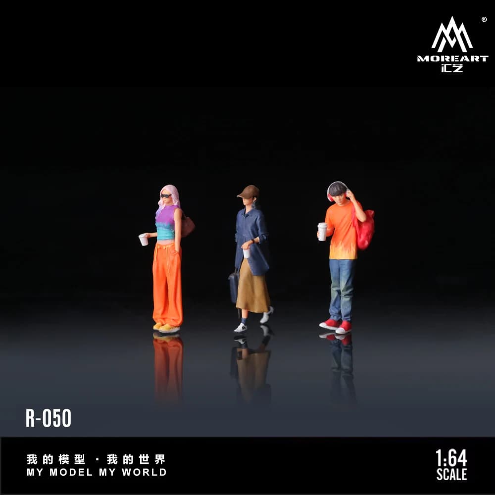 More Art 1:64 Set di bambole per lo shopping con tazza, modello di figura decorativa in resina per regali, esposizione e collezione