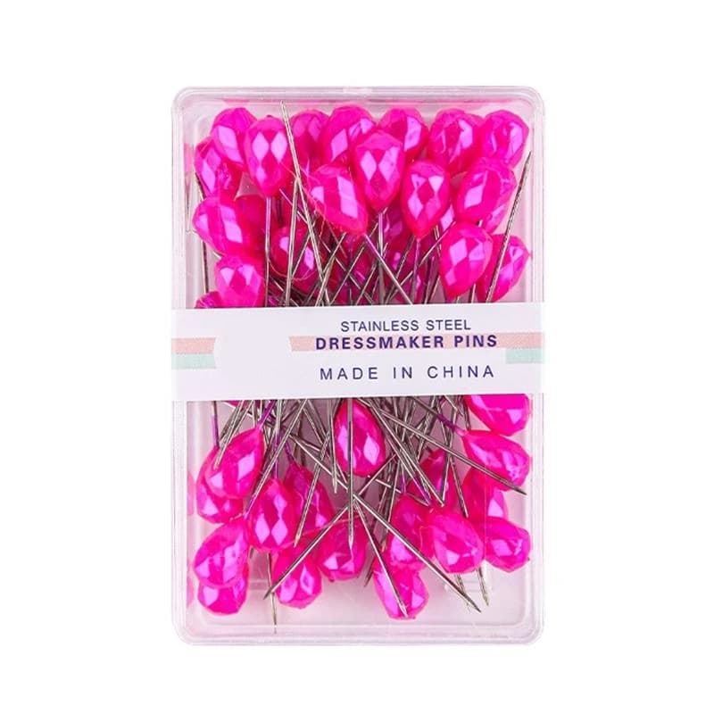50PCS Long Sewing Pin Straight Quilting Pin Colored Beads Head Quilting Pin