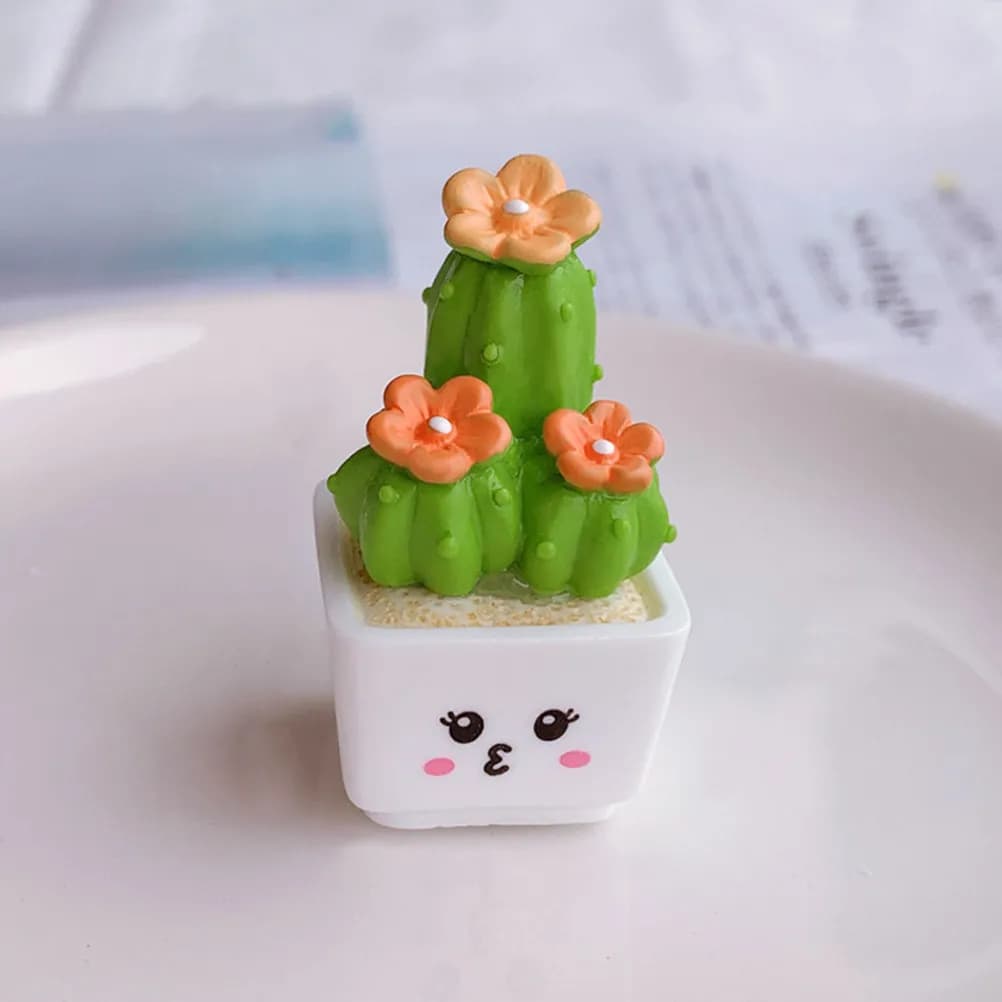 Set di 4 Mini Piante Succulente Artificiali in Resina, Bonsai Decorativi in Vaso per Casa e Ufficio